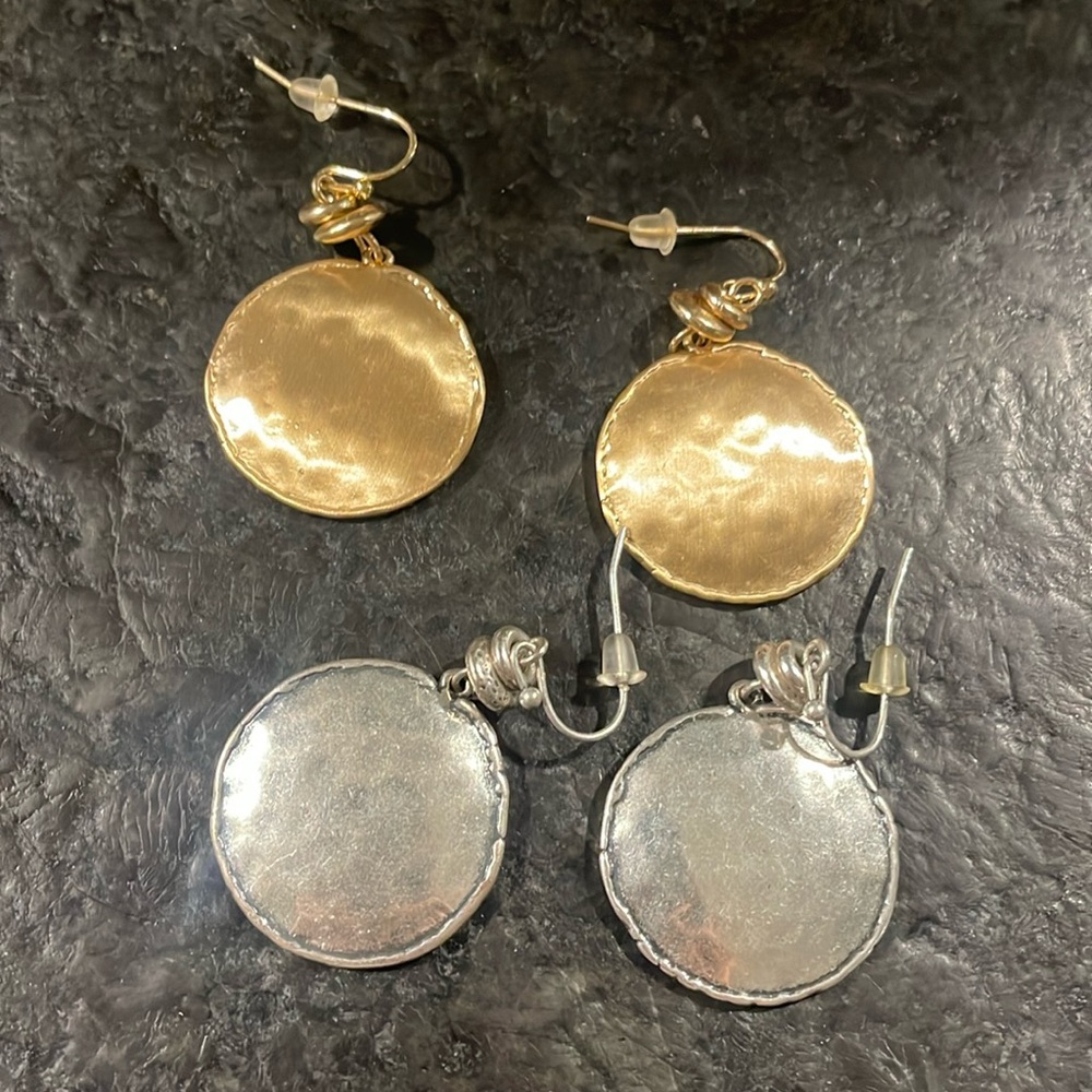 Chico’s Tayla Earrings - two pairs - silver and gold
